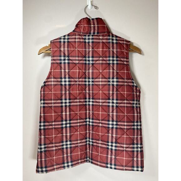 New with Tags Red Plaid Quilted Vest Snap and Zip Close Mock Neck by Wanna B Me - Picture 5 of 8